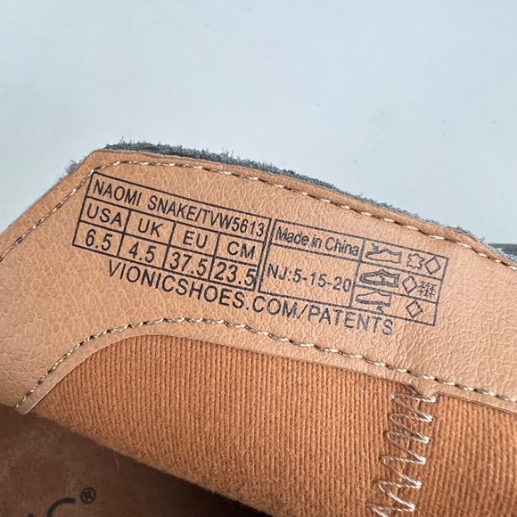 Vionic Naomi Womens Suede Snake Print Water Resistant Ankle Boots Gray size 6.5 - Picture 16 of 16